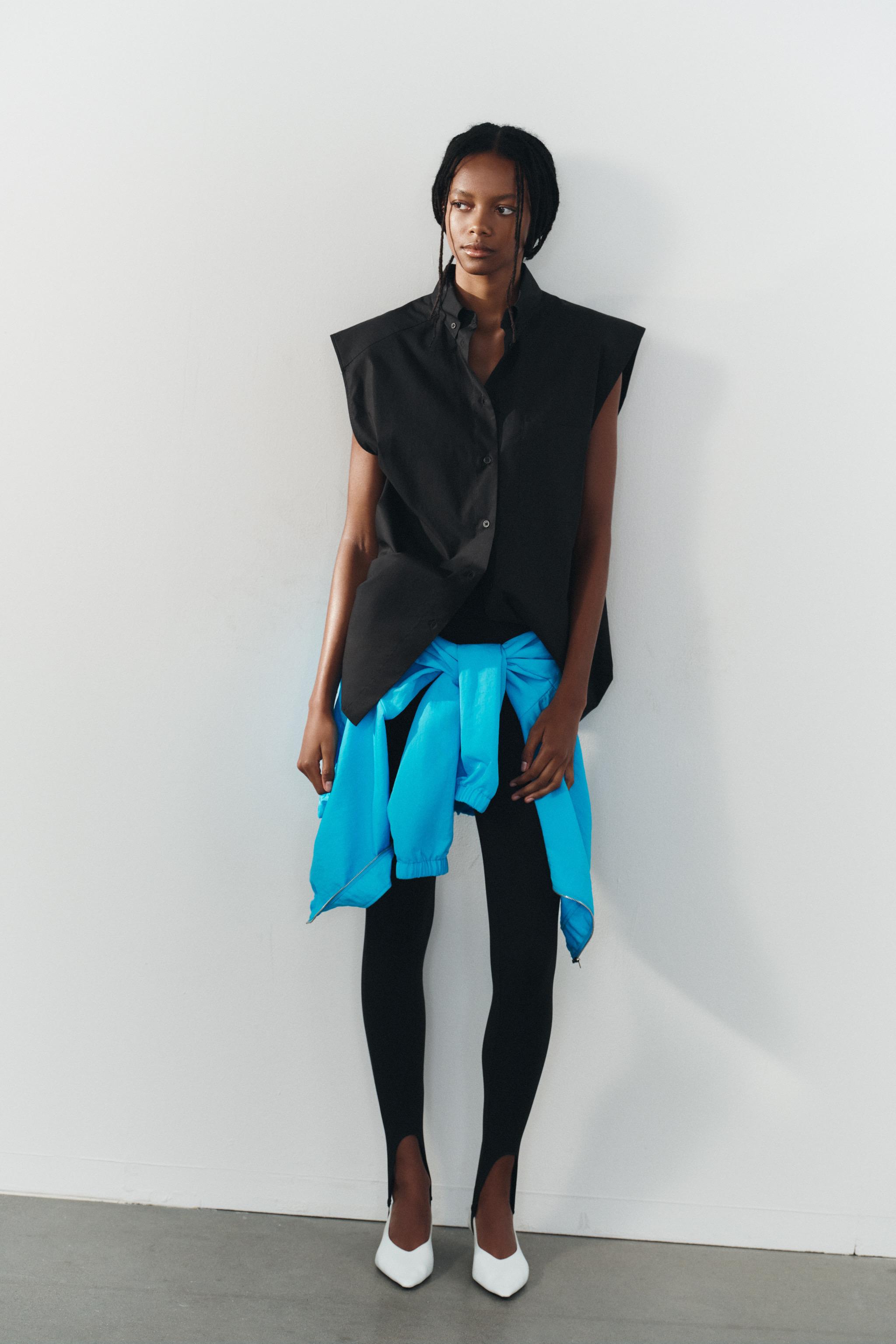 SLEEVELESS POPLIN SHIRT